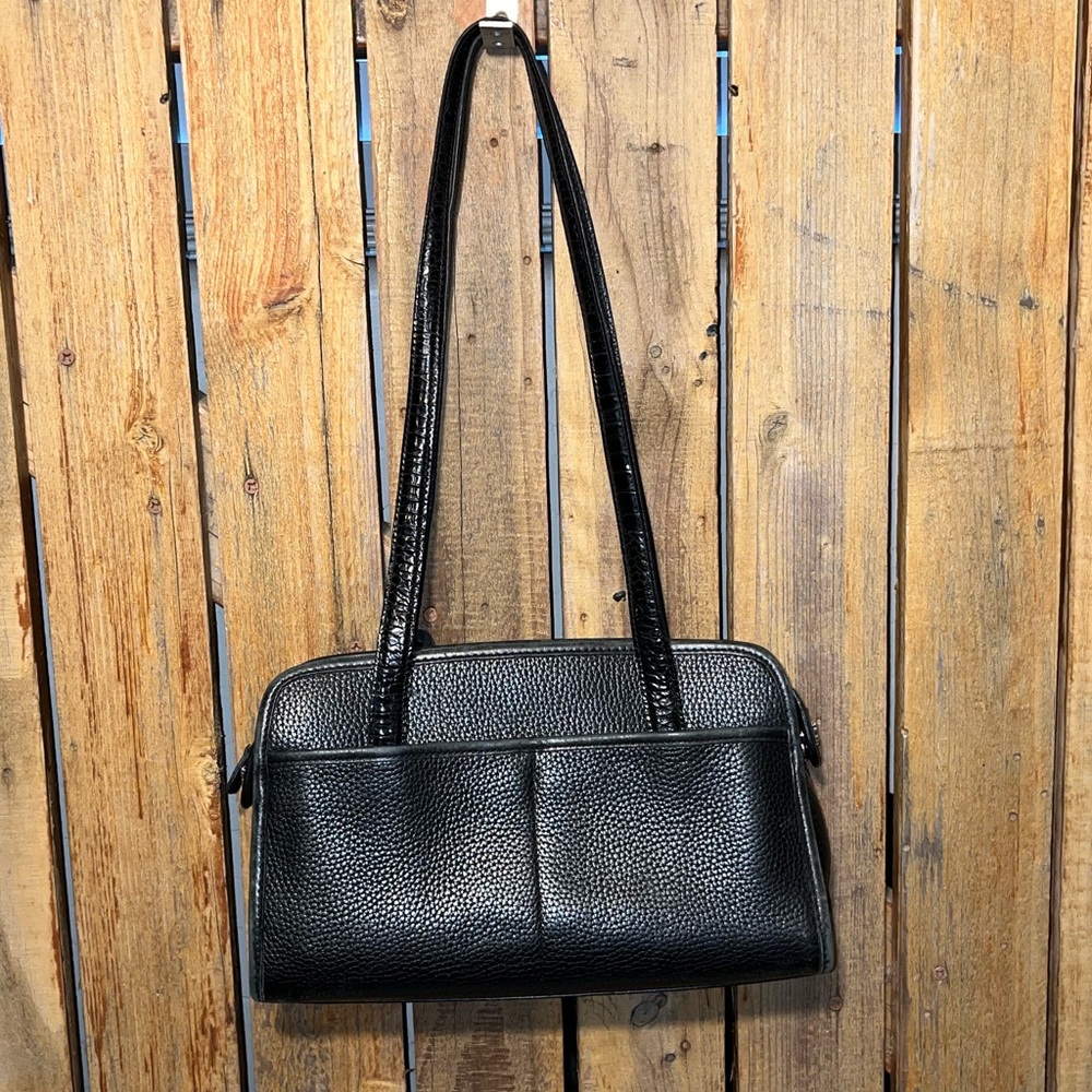 Brighton Black Croc-Embossed Shoulder Handbag - Picture 5 of 7
